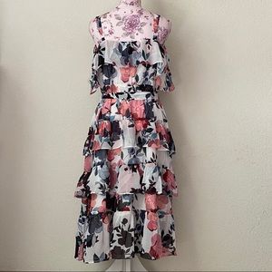 City Chic sz:18 Holiday Floral Tiered Ruffle Dress